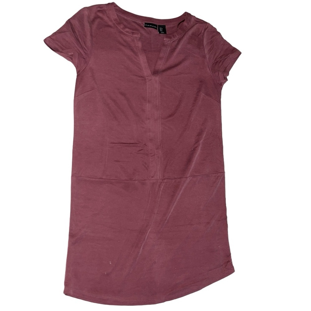 Tahari Berry Wine midi Shirt Dress Sz S
